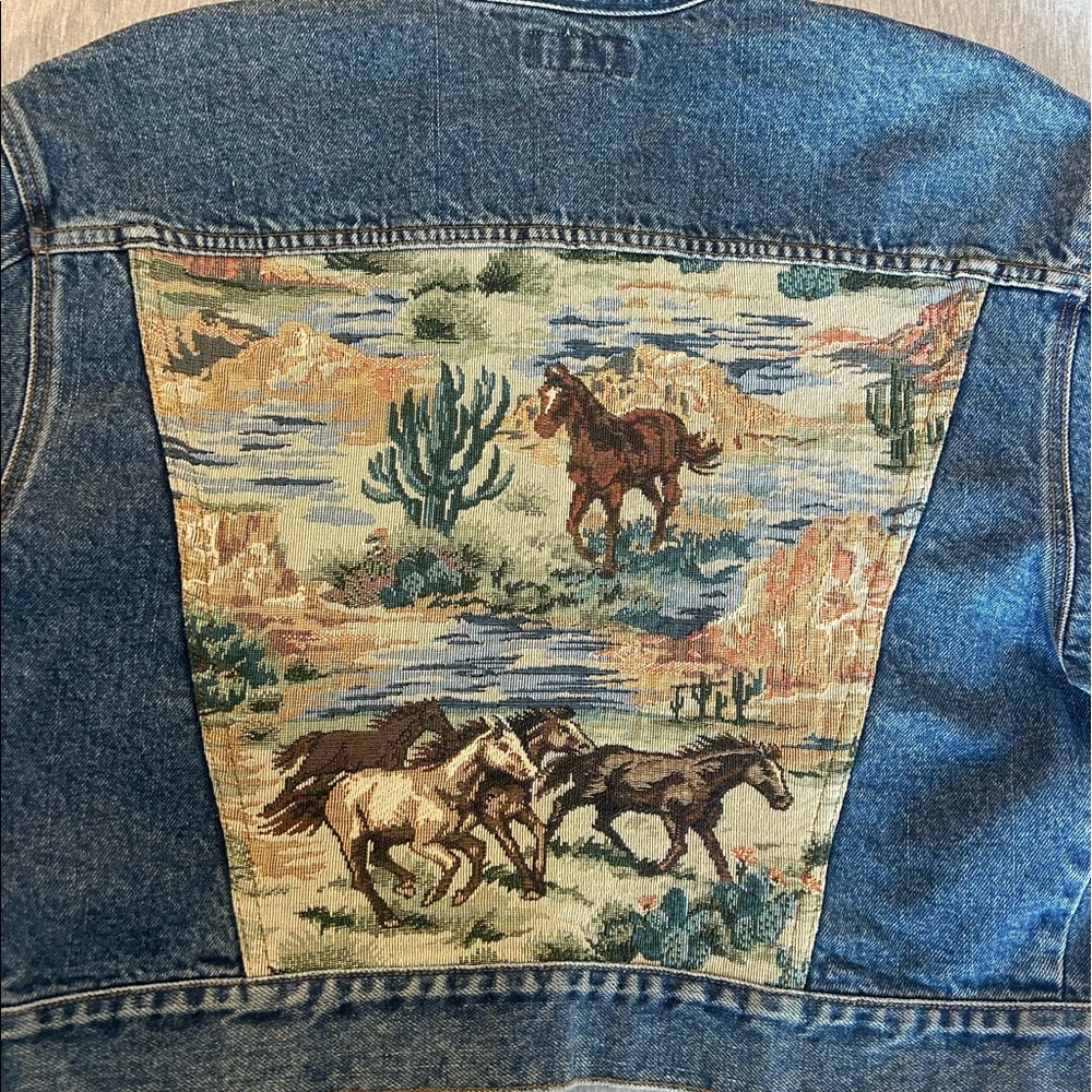Vintage Guess Embroidered Jean Jacket